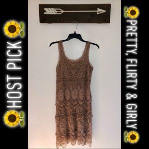 🌻HOST PICK🌻Tan crochet dress